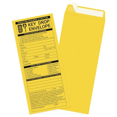 zmybcpack 500 Pcs Self Adhesive Key Drop Envelopes for After Hours - Auto Shop Repair Service Drop Box Envelopes Overnight Automotive Night Drop Envelopes, Kraft, 4.125" x 9.5
