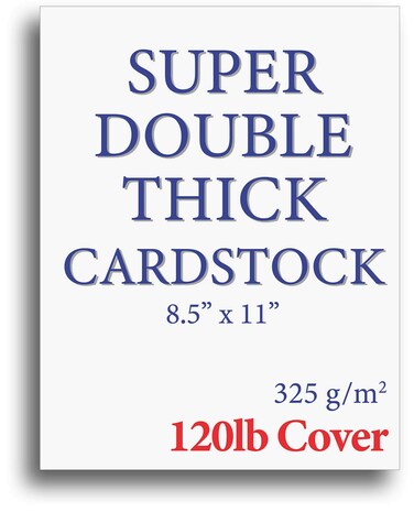 120lb Cover Thick Cardstock Paper - Plain Heavy Bright White Stock - 8.5" x 11" (50 Sheets)