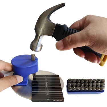 Btcdove Dual Titanium Seed Phrase Plate with Metal Stamping Tool (No Hammer Included)&ndash;Fireproof, Corrosion-Resistant, Tamper-Proof Design Includes Protective Tools&ndash;Ideal for Trezor, Ledger, MetaMask