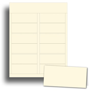 65lb Natural Cream Matte Printable Place Cards for Table Setting - 25 Sheets / 150 Tent Cards - 6 per page 1 7/16" x 3 3/4" Printable Name Card Paper for Inkjet/Laser Printers