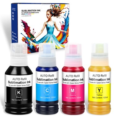 445ml Sublimation Ink for EPSON Ecotank 2800, Sublimation Ink EPSON 15000, EPSON Eoctank 2850 ET-2750 ET-3850 ET-4850 ET 2803 ET-2720 ET-2760 ET-2840 ET-3830 XP4100, Sublimation Heat Press Ink