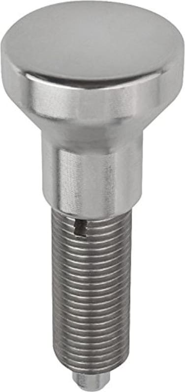 Kipp 03093-001903 Stainless Steel Indexing Plungers Without Collar, G Style, Locking Pin Hardened, M6 x 0.75 Thread, 34.5 mm Length