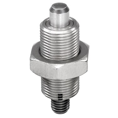 Kipp 03096-02410A7 Stainless Steel Indexing Plungers Without Collar, Threaded Pin, K Style, Locking Pin Hardened, Inch, 3/4-10 Thread, 62 mm Length