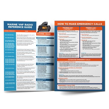 Marine Boat VHF Radio Reference Guide Chart - Must Haves on a Boat Boating Accessories - Marine Boat Radio Reference - Boat Safety Accessories - Boating and Sailing Gift - Tear &amp; Water Resistant