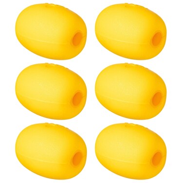 Poen 6 Pcs Buoy Float Yellow 4 x 3 Inch Deep Water Float Rope Floats Fishing Marker Buoys Anchor Float for Boat Swimming Pool Kayak Trail Dock Crabbing Skiing Marine