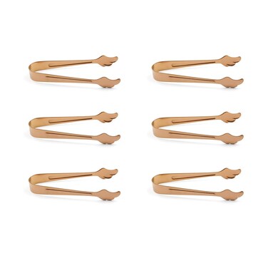 Savagrow 6Pcs Wings Shaped Food Serving Tongs Coffee Sugar Tongs Bar Ice Cube Tongs Kitchen Mini Clips for Party Appetizers Cooking Tongs, Rose Gold