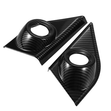 X AUTOHAUX Carbon Fiber Pattern Front Door Window a Pillar Speaker Decoration Trim Cover for Honda CRV CR-V 2017-2022 Stylish Loudspeaker Frame Trim 1 Pair
