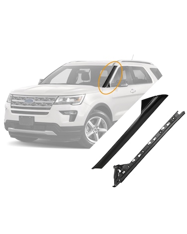 Windshield Trim Molding A-Pillar Set, Compatible with 2011-2019 Ford Explorer, Front Outer &amp; Inner Left Driver, BB5Z7803145AA BB5Z-7803137-AA BB5Z-7803137-AB 926-450 BB5Z-7803145-AA Window Accessories