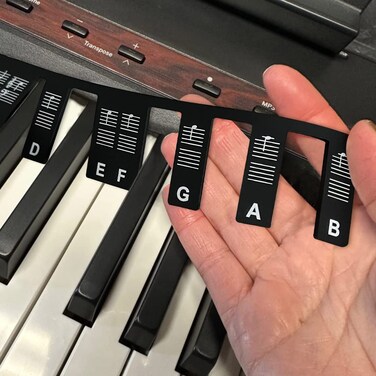 Piano Keyboard Note Labels Piano Notes Guide for Beginner，Removable Silicone Piano Keyboard Stickers，88-Key Full Size Keyboard Stickers for Beginners Kids Learning and practice