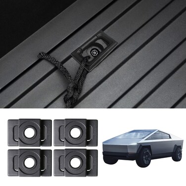 West-xingzhe Heavy Duty D-Rings For Tesla Cybertruck 2023 2024 2025 4pcs Ring Truck Bed Hooks Cybertruck d-Rings Zinc Alloy Lathe Holder Zinc Alloy Lathe Holder 180 Degree Swivel Folding Design