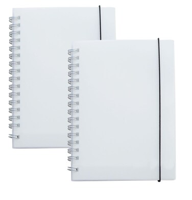 Yansanido 2 Pcs A6 Clear Graph Paper Hardcover Spiral Notebooks Journals Planner 5.7 Inch x 4.1 Inch 160 Pages (80 Sheets) Thick Paper (Grid 2 Pcs)