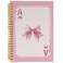 BESERH Pink Bow Ace Card Coquette Notebook Journal, Preppy Notebook, Pink Aesthetic Notebook, Girly Notebook, Cute Notebooks for Women, Pink Office Supplies, Spiral Notebook 5.5x8.3 with 164 Pages