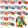 Preboun 200 World Flags Countries Flags on Stick Small Country Flags on Sticks International Flags of The World Small Mini Hand Held Flags for Sports Events, International Festival, 5.5 x 8.2 Inch