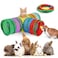 hiimalex 3-Way Rainbow Bunny Tunnel Tubes with Peephole &amp; Hanging Ball Toy Collapsible Durable Rabbit Hideout for Indoor Bunny Guinea Pig Ferret Hamster Chinchilla Gerbil Kitten