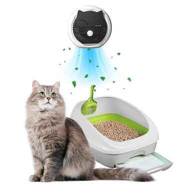 Pet Smart Air Purifier 99.9% Deodorization - Home Cat Litter Deodorizer - Rechargeable 3600 mAh- Suitable for All Kinds of Cat Litter Box and Room- Shoe Box, Toilet- Cabinets and Inside The Car.