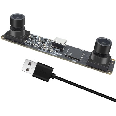 MMlove USB Stereo Camera Module 1200P 60FPS Global Shutter Synchronous Dual Lens 600P 120FPS High Speed 3D Webcam 94&deg; Viewing Angle Lightburn Camera for VR Face Recognition,PC/Laptop/Raspberry Pi
