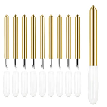 10 Pcs Premium Fine Point Blade, Replacement Blades, Compatible with Circut Maker 3/ Maker/Explore Air 3/ Air 2/ Air Cutting Machines,Replacement Cutting Blades, Gold