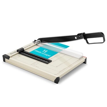 Ecraft 12" Guillotine Paper Cutter：Paper Trimmer Accurate Cutting with Safety Guard,15 Sheets Capacity,Magnetic Guide,Heavy Duty Metal Base, Perfect for Cardstock,Cardboard,Vinyl,Crafts &amp; Photos