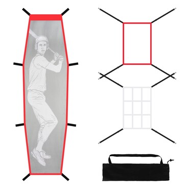 Strike Zone Net with Dummy Batter Training Aids,Softball Pitching Target Net for Baseball&amp;Softball Accuracy Training,Applicable for Baseball Net,Lacrosse Net,Barrier Net of Backyard,Playground