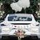 4 Pcs Just Married Wedding Car Decorations - Include Just Married Ornate Car Magnets 12x7, Just Married Car Wedding Day Car Window Decals 22.4x5, Just Married Sign Banner Car for Honeymoon Wedding