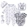 5 Pcs Reborn Baby Doll Clothes and Accessories for 17-22 Inch Reborn Dolls Cute Cow Pattern Dolls Clothes Outfits with Hat Bib + Socks Newborn Boy&amp;Girl