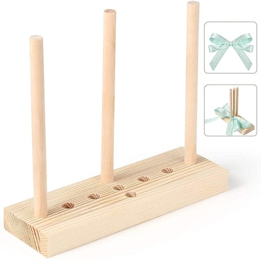 Hand Bow Maker, Adjustable Wooden Bow Making Tool with Wooden Board Sticks for Ribbon DIY Crafts.