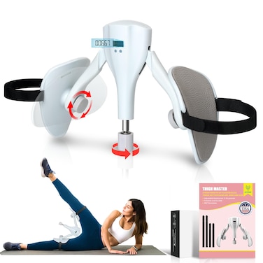 Thigh Master Kegel Exercise - 0-44lb Adjustable Pelvic Floor Trainer Toner, Inner Thigh Exerciser 4 Fixed Straps, Thigh Exerciser for Postpartum, Pelvic Floor Muscle Repair, Thigh Workout Equipment