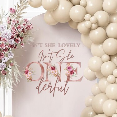 Isnt She Lovely Isn't She Onederful Decal for Balloon Arch - Isn't She Onederful Birthday Decorations, Isnt She Onederful First Birthday Decorations,Stickers for Baby Girl 1st Birthday Party Backdrop