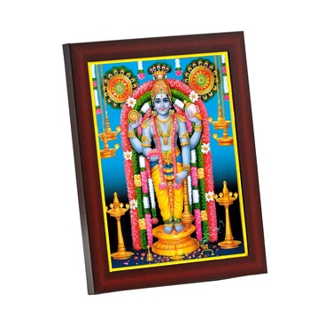zig zag Guruvayurappan / Guruvayoorappan Small Photo Frame For Wall Table Size Small ( 6x8 inches, Acrylic Glass), Brown