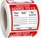 2 Inch Fluorescent Red Rectangle Medication Added to I.V. Veterinary Labels 500 Adhesive Stickers