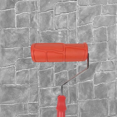 Hanroy 8'' Patterned Paint Roller for Wall Decoration Classic Brick Embossing Texture Rubber Roller Decorative Household DIY Paint Art Tool for Wall Decoration (2037T)