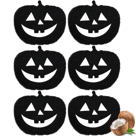 6-Pack Universal Stick-on Trash Can Odor Absorbing Filters, Activated Charcoal Purifying Deodorizer for Trash Cans, Compost Buckets, Countertop and Recycle Bins (Pumpkin)