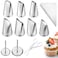 Rose Flower Piping Tips Set, 7pcs Cake Decorating Stainless Steel Icing Piping Nozzle Tips with 2 Cake Flower Nail, 1 Flower Lifters and 10 Disposable Pastry Bags