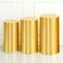 uxcell Set of 3 Gold Cylinder Stand Covers for Metal White Cylinder Pedestals Stands, Spandex Pedestals Cover for Party, Wedding, Birthday, Only Cover, Small