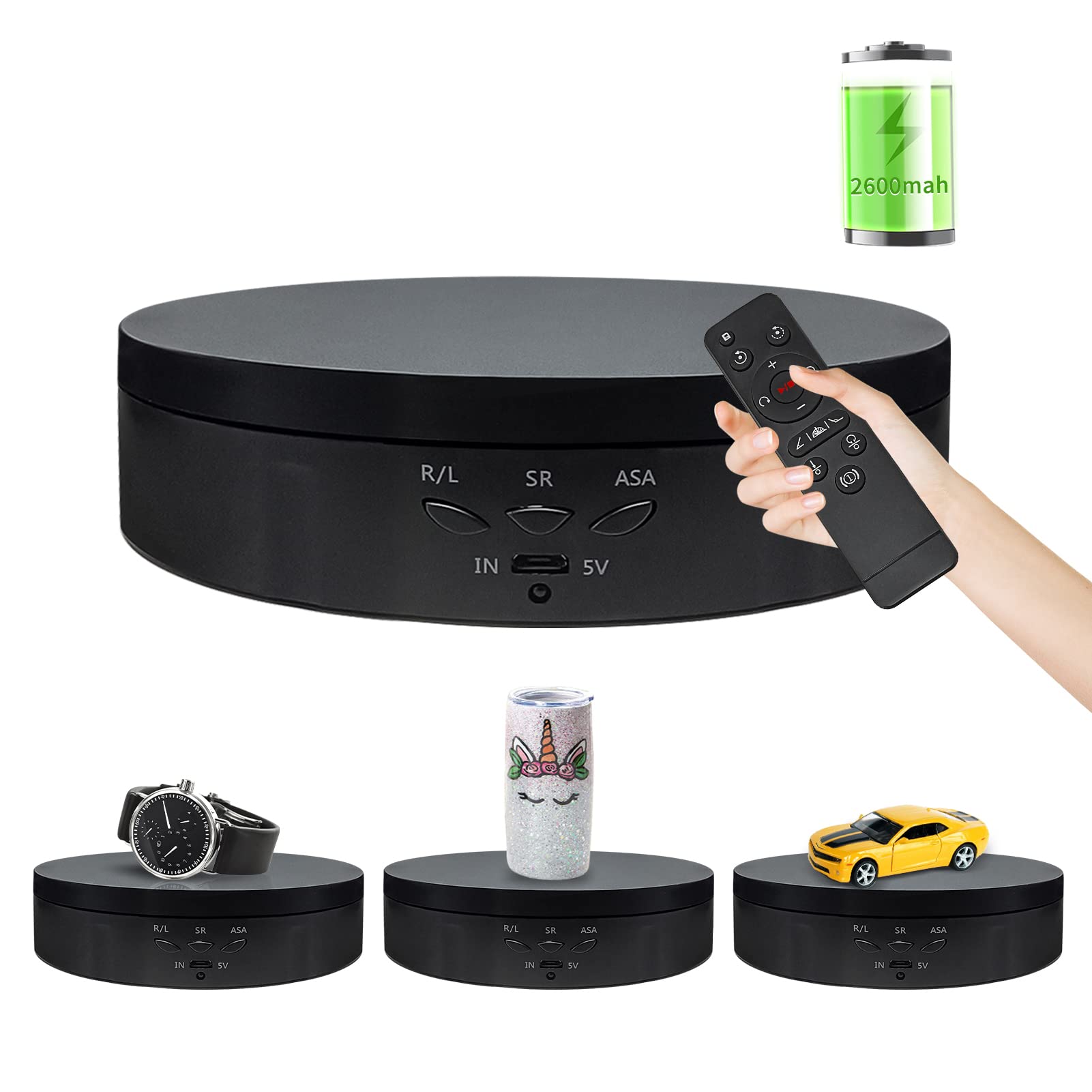 zlmondee Zlmondee Remote Control Rotating Display Stand 22 LBS 5.74 inch