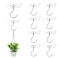 Ginmino Adhesive Ceiling Hooks，10 Pack No Drill Ceiling Hanging Hook for Hanging Plants Lanterns,Wind Chimes Stainless Steel Outdoor Adhesive Hooks