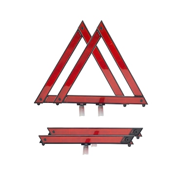 Reflective Triangle - Warning Orange Ttriangle Reflector - Foldable Emergency Triangles for Vehicles, Trucks - Safety Triangle for Highway &amp; Roadside, Hazard Sign, 2 Pcs