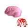 Silicone Brain Shape Mold, 3D DIY Brain Mold Brain for Fondant Cake Mould Puddings Chocolates Sugar Ice Cubes Halloween (Pink)