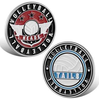 Equsion 2 Pcs Volleyball Flip Coin Volleyball Referee Equipment with Case Portable Toss Sport Coin Official Anti Rust for Umpire Training Matches Judge Equipment Accessories, 1.5 Inches in Diameter