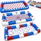 TURNMEON 3 Pack Inflatable Drink Cooler Tray Inflatable Patriotic Ice Serving Bars with Patriotic Red White and Blue Stars for 4th of July Summer Pool Party for Food Cooler with Drain Plug