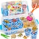 Ocean&amp;Sand Sensory Bin with Lid, 42 Pcs Sensory Sand Kit with Sea Animals for Kids, Birthday Christmas Gifts for Boys Girls, Preschool Learning Activities Tools Box, Outdoor Sandbox Toys for Toddlers