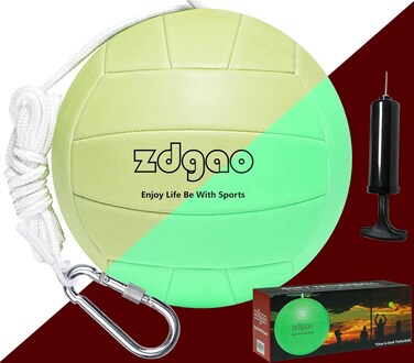 YDDS Portable Tetherball-Glow in The Dark Replacement Tether Ball with Carabiner, Ball Pump with Needle for Kids and Adults Outdoors Backyard Game