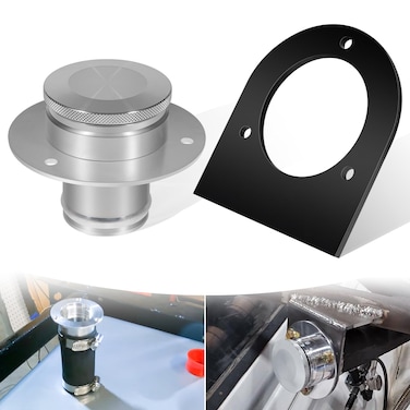 17-2530 Remote Fuel Tank Filler Neck, Gas Cap And Weld-On Steel Bracket fits 2" Filler Hose, 2'' Fuel Cell Filler Neck
