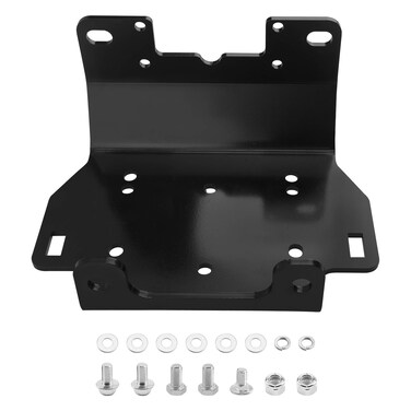Winch Mount Plate Bracket Kit Compatible with 2016-2024 Yamaha Grizzly/Kodiak 700, Heavy Duty Steel, Black, Replaces 101275