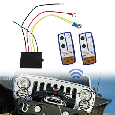 2pcs Wireless Winch Remote Control Kit 12V Universal Mini Car Wireless Winch Electric Remote Switch Control Universal for Truck Jeep ATV SUV