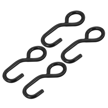 MECCANIXITY Ratchet Strap S Hook Load 330 Lbs for 1" Tie Down Strap Webbing Car Truck Trailer Pack of 4