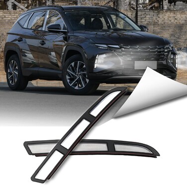 BINQIGOO LED Front Bumper Fog Lights White DRL Daytime Running Lamp Amber Turn Signal Light Assembly Compatible With Hyundai Tucson 2022-2024 Accessories
