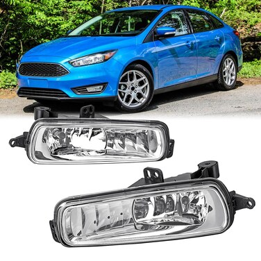 Fancemot Front Bumper Fog Lights Compatible with 2015-2018 Ford Focus, OE# F1EZ15201A, F1EZ15200A