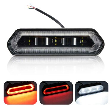 KEMIMOTO UTV Chase LED Tail Light, Chase Brake Light Bar with 5 Modes(Strobe, Courtesy, Reverse, Running, and Brake) Compatible with Polaris RZR Ranger Can-Am Maverick X3-1.75'' to 2" Roll Bar