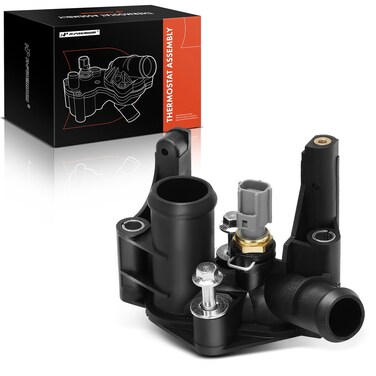 A-Premium Rear Engine Coolant Thermostat Housing Assembly with Sensor &amp; Seal Compatible with Ford Fiesta 2011-2019, 1.6L, Replace# 7M5G8K556AC, 1301772